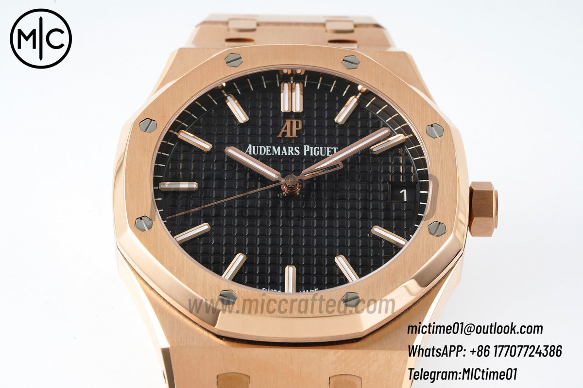 Royal Oak 41mm 15500 RG Black Dial on RG Bracelet – Premium Edition