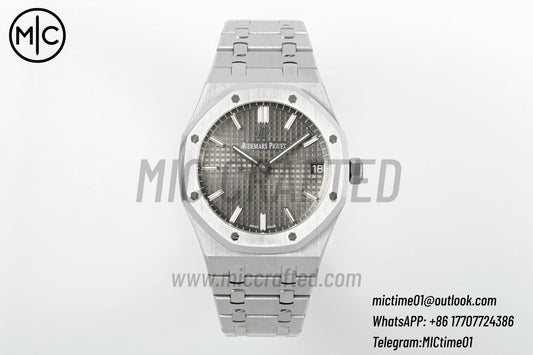 Royal Oak 41mm 15500 不鏽鋼灰色錶盤配不鏽鋼錶鏈 - 尊貴版