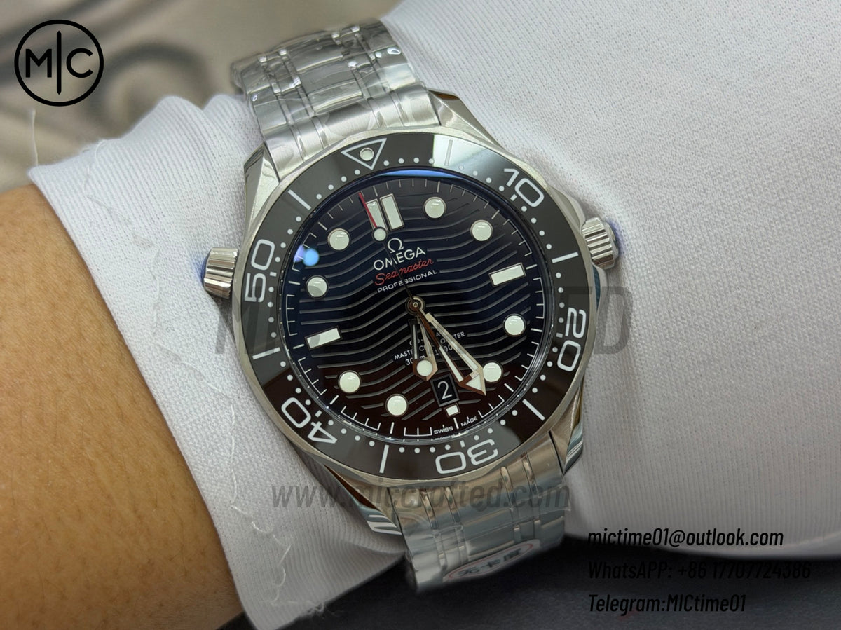 Seamaster Diver 300M SS Black Ceramic Black Dial on SS Bracelet – Premium Edition