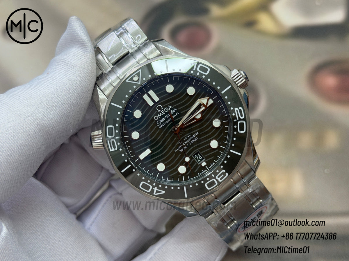 Seamaster Diver 300M SS Green Ceramic Green Dial on SS Bracelet – Premium Edition