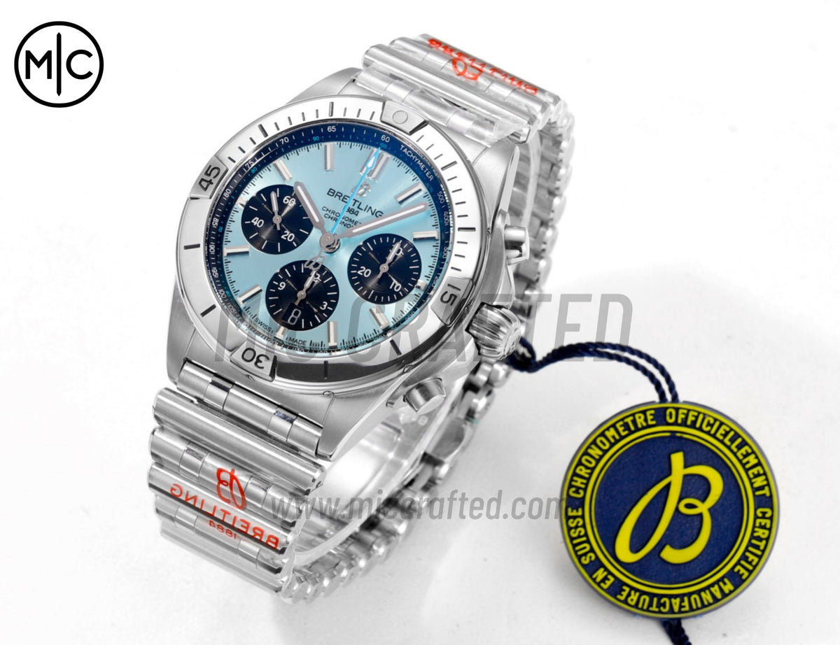 Chronomat B01 42mm SS Blue/Black Dial on SS Bracelet – Premium Edition