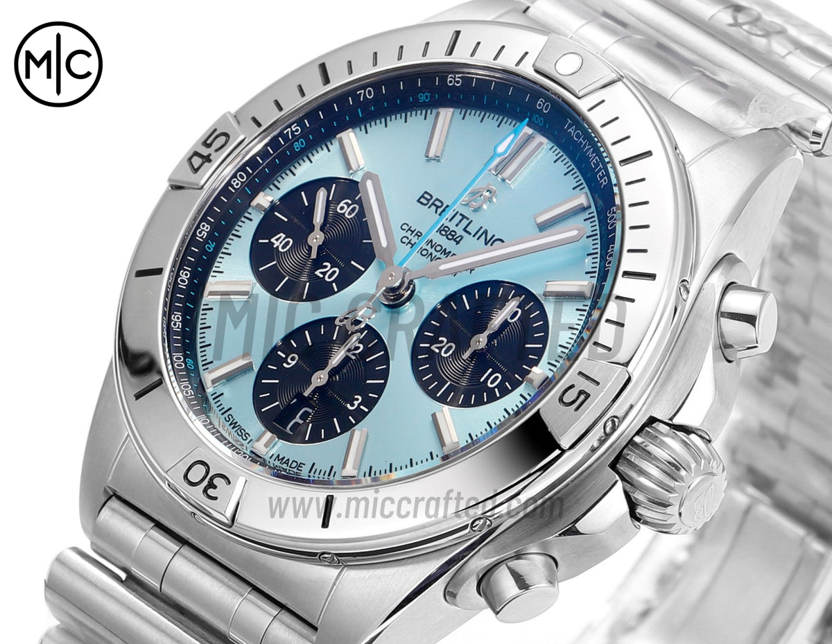 Chronomat B01 42mm SS Blue/Black Dial on SS Bracelet – Premium Edition