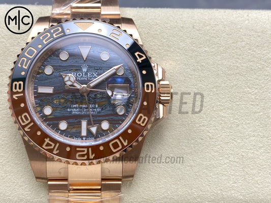 GMT-Master II 126715 CHNR 904L Tiger Iron Dial on RG Bracelet – Premium Edition
