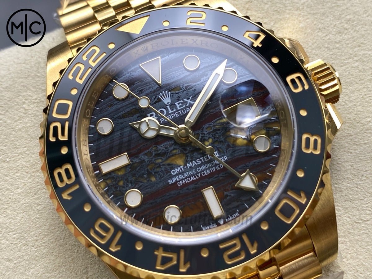GMT-Master II 126718 GRNR 虎眼石錶盤配 YG Jubilee 錶鏈 - 尊享版