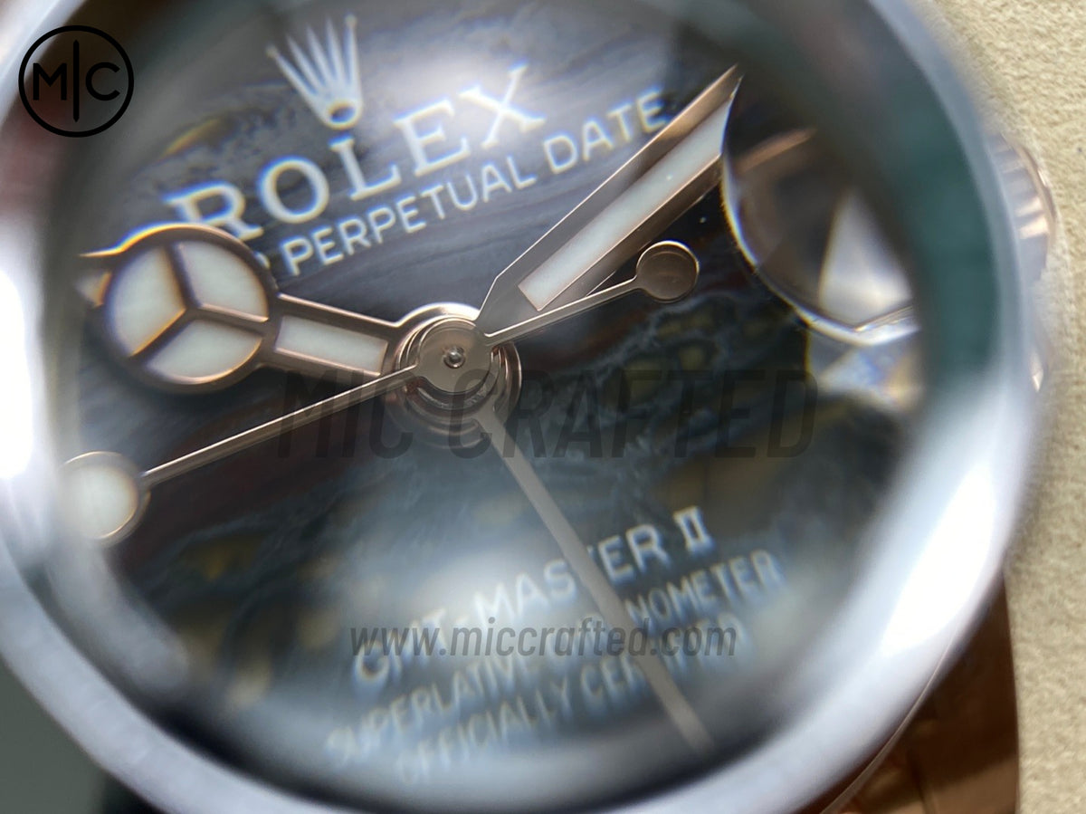GMT-Master II 126715 CHNR 904L 虎眼石錶盤配 RG 錶鏈 - 尊享版
