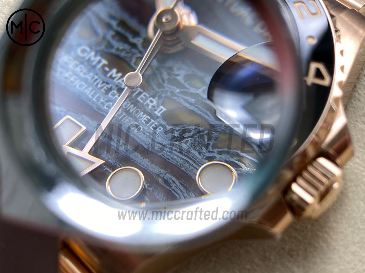 GMT-Master II 126715 CHNR 904L 虎眼石錶盤配 RG 錶鏈 - 尊享版