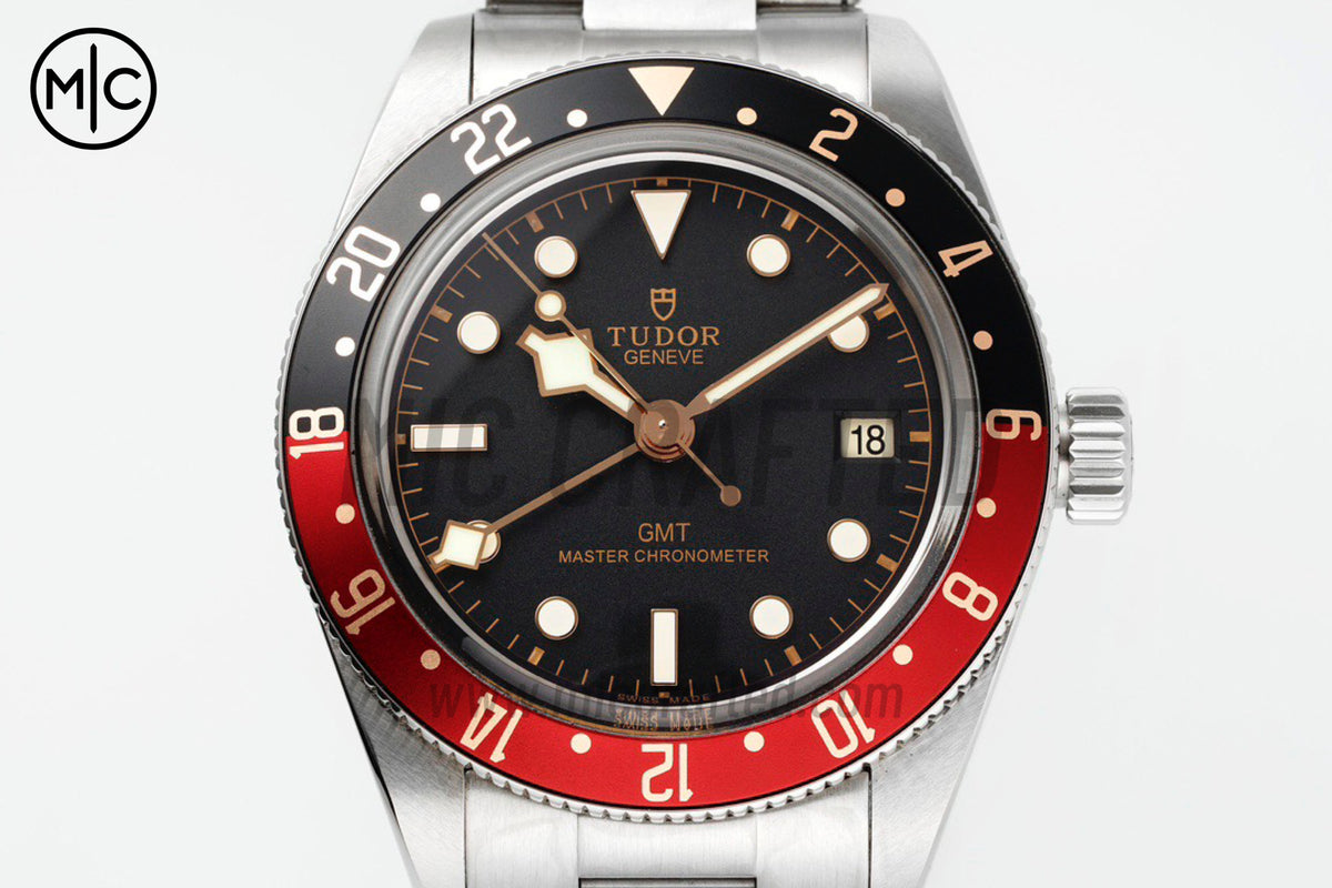 Black Bay 58 GMT 39mm Black/Red SS Black Dial on Rivet Bracelet – Premium Edition