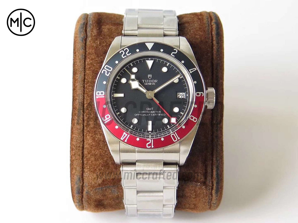 Black Bay 41mm GMT Pepsi Blue/Red Bezel Black Dial on SS Bracelet – Premium Edition