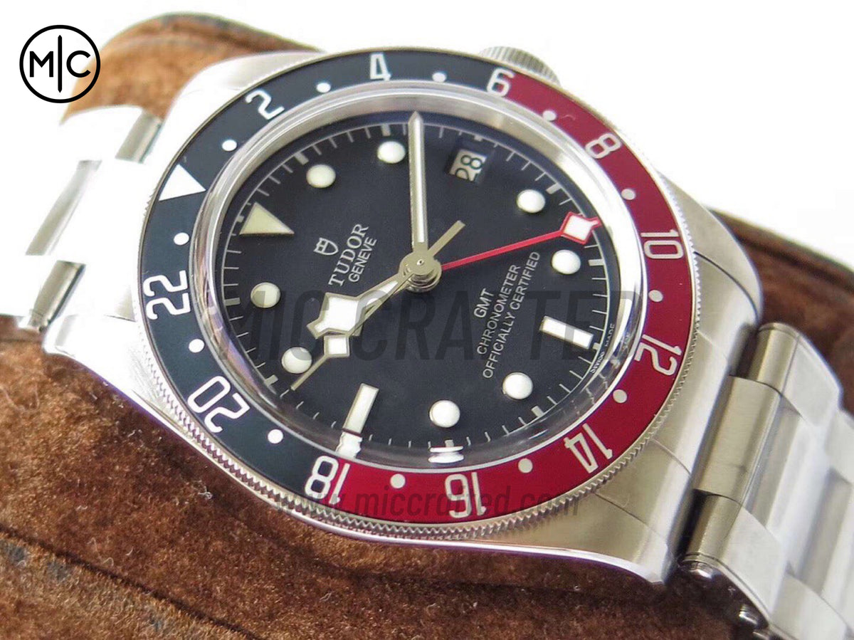 Black Bay 41mm GMT Pepsi Blue/Red Bezel Black Dial on SS Bracelet – Premium Edition