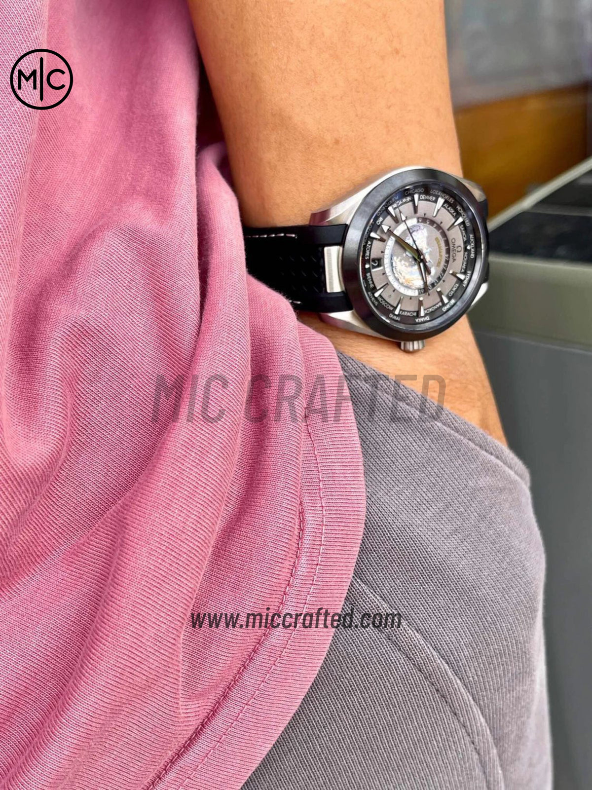 Aqua Terra GMT Worldtimer 43mm Titanium on Rubber Strap – Premium Edition