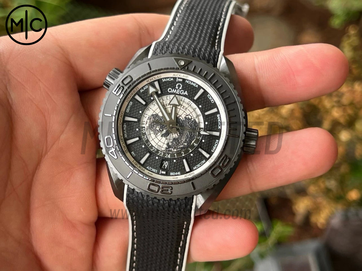 Planet Ocean 45.5mm GMT Worldtimer Real Ceramic Black/White – Premium Edition