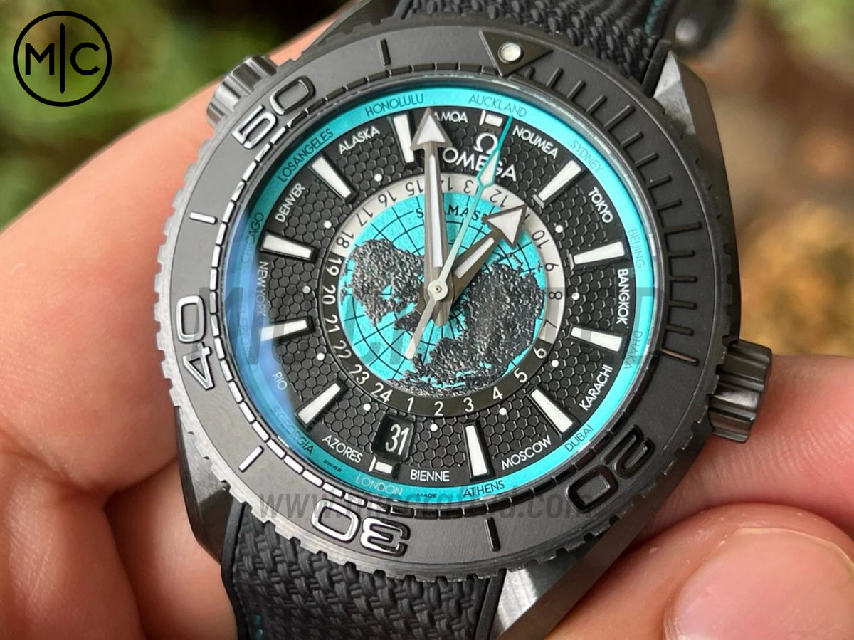 Planet Ocean 45.5mm GMT Worldtimer Real Ceramic Black/Blue – Premium Edition