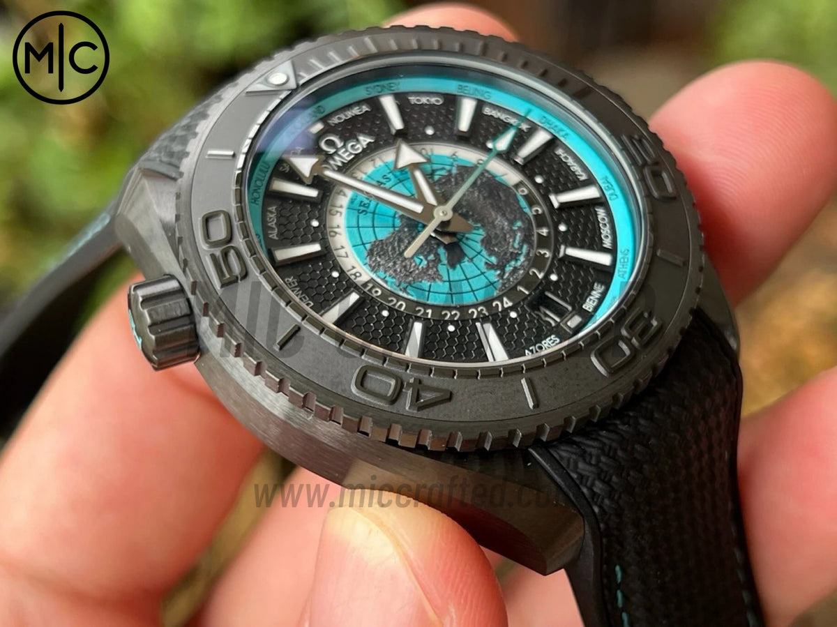 Planet Ocean 45.5mm GMT Worldtimer Real Ceramic Black/Blue – Premium Edition