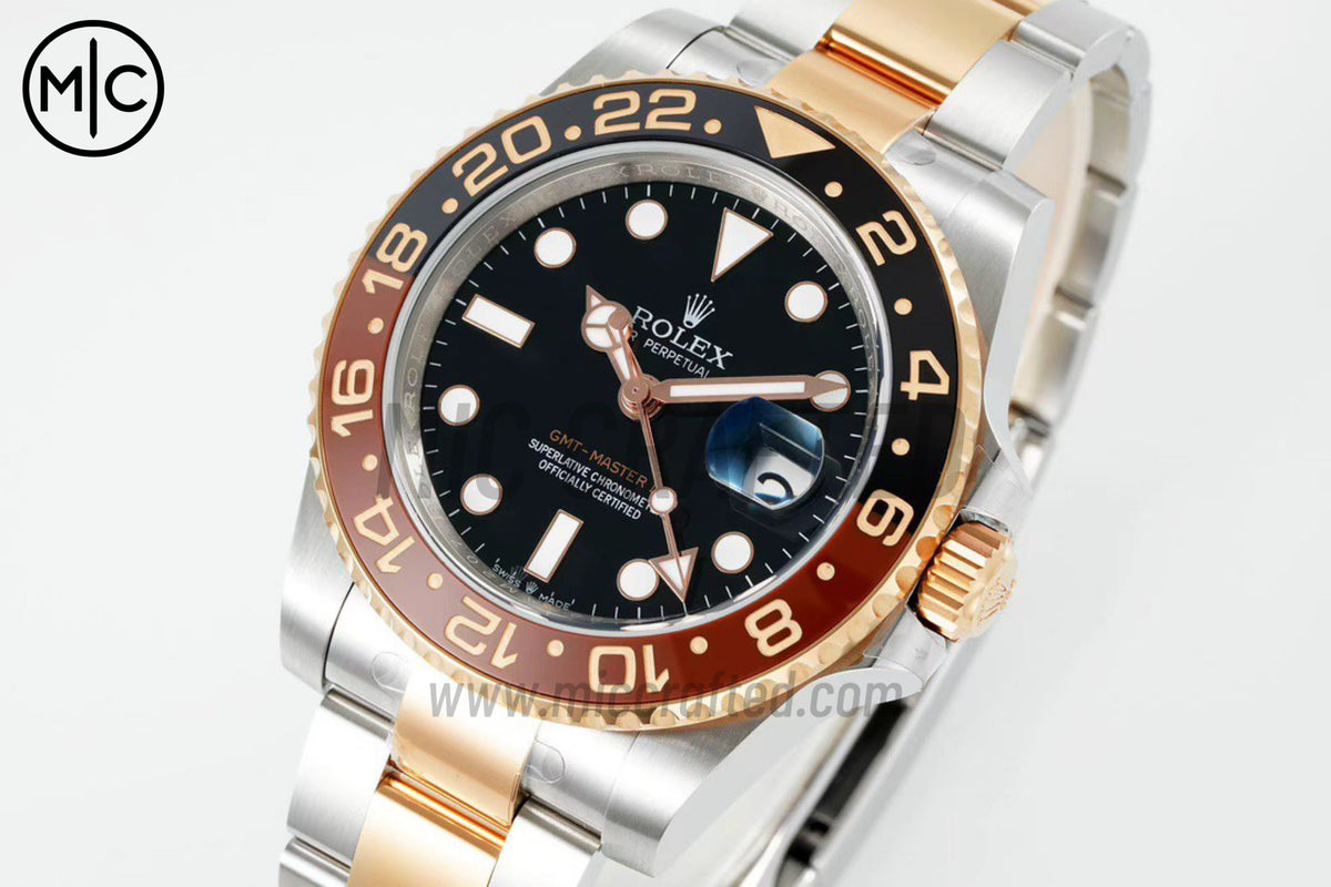 GMT Master II 126711 CHNR 904L 精鋼，搭配精鋼/玫瑰金錶帶 - 高級版