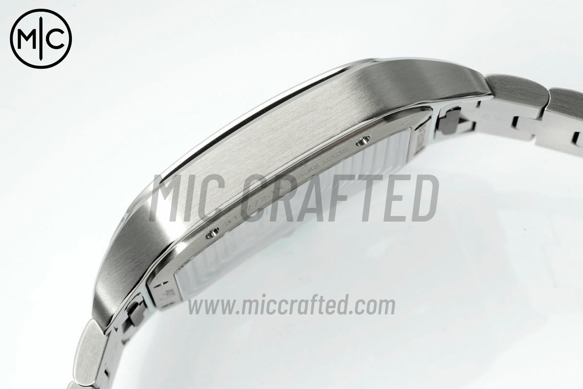 Santos Skeleton 40mm 不鏽鋼綠色鏤空錶面，搭配不鏽鋼 SmartLink 錶鏈 - 尊貴版