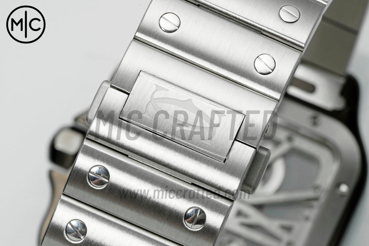 Santos Skeleton 40mm 不鏽鋼/PVD 鏤空錶面，搭配不鏽鋼 SmartLink 錶鏈 - 尊貴版