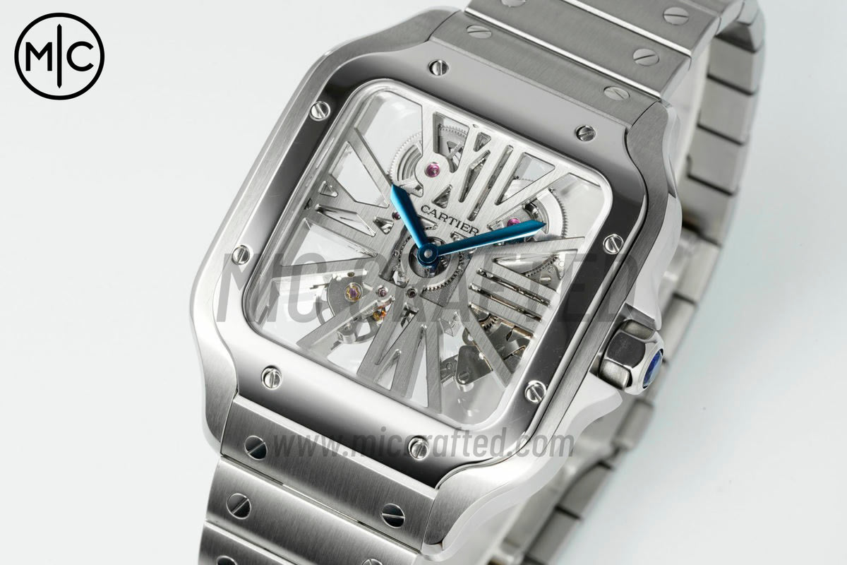 Santos Skeleton 40mm 不鏽鋼鏤空錶面，搭配不鏽鋼 SmartLink 錶鏈 - 尊貴版