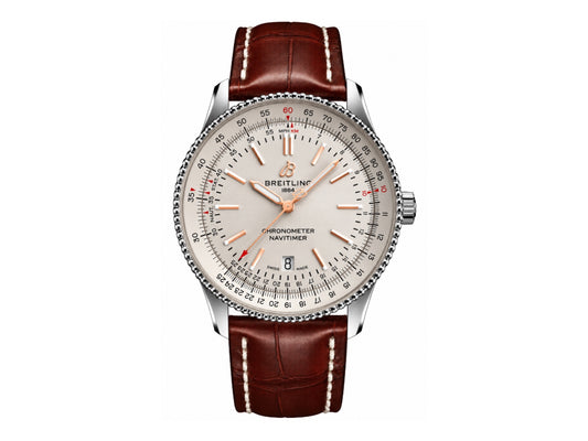 Navitimer 41mm Date SS Cream Dial on Brown Leather Strap – Premium Edition