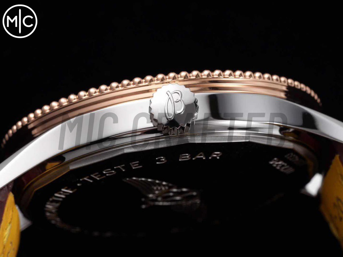 Navitimer 41mm Date SS/RG Gray Dial on Brown Leather Strap – Premium Edition