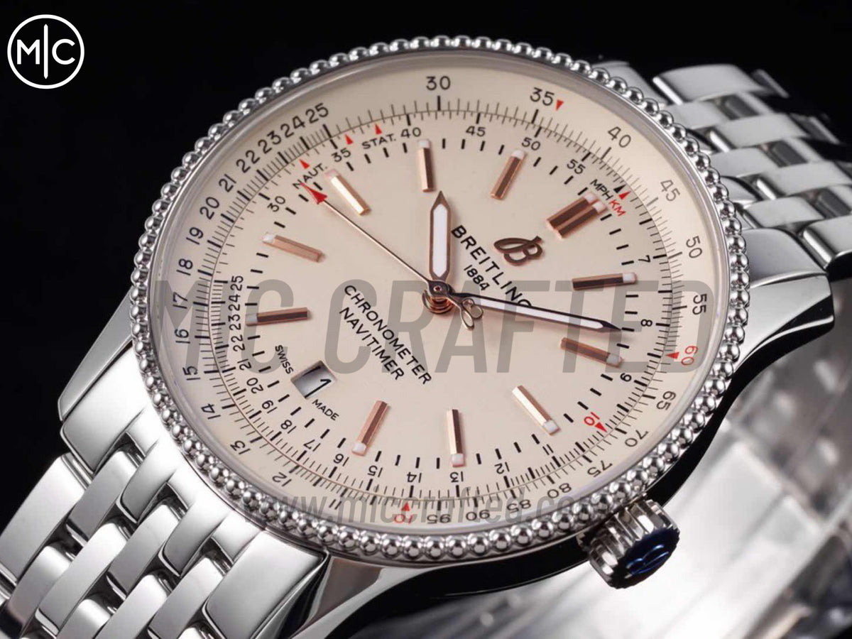 Navitimer 41mm Date SS 奶油色錶盤配 SS 錶鏈 – Premium Edition