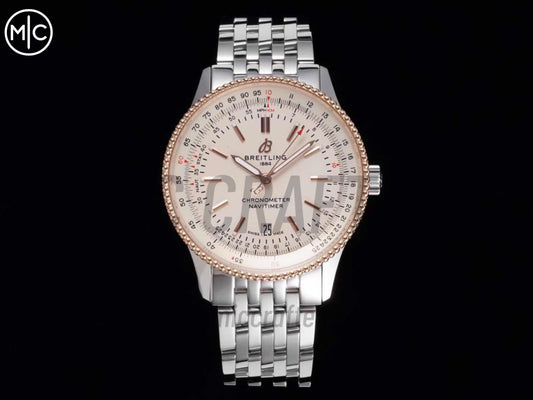 Navitimer 41mm Date SS Cream Dial RG Bezel on SS Bracelet – Premium Edition