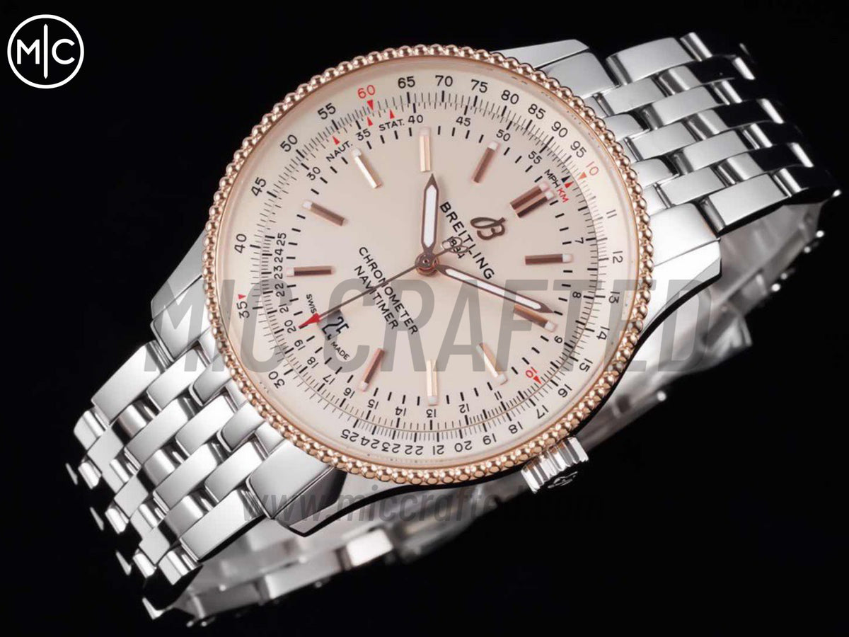 Navitimer 41mm Date SS 奶油色錶盤 RG 錶圈配 SS 錶鏈 – Premium Edition