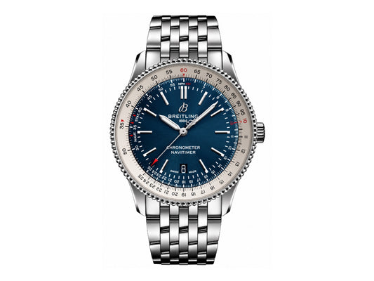 Navitimer 41mm Date SS Blue Dial on SS Bracelet – Premium Edition