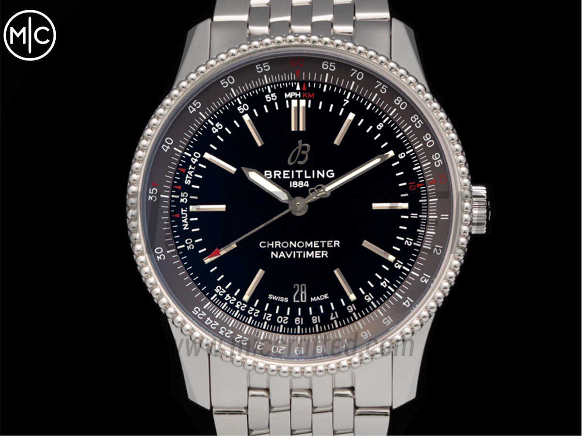 Navitimer 41mm Date SS 黑色錶盤配 SS 錶鏈 – Premium Edition