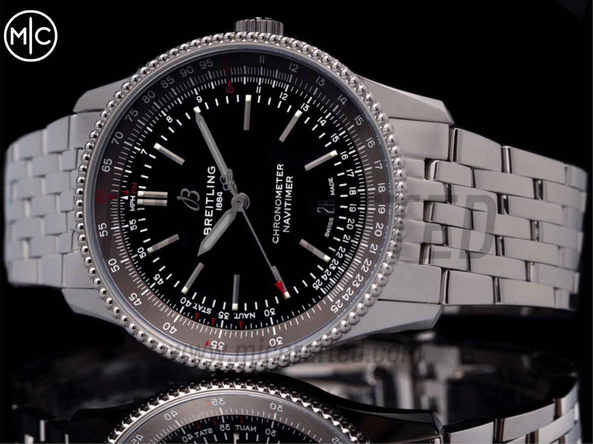 Navitimer 41mm Date SS 黑色錶盤配 SS 錶鏈 – Premium Edition