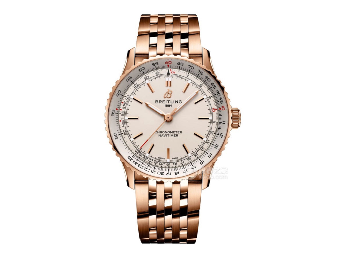 Navitimer Automatic 41mm RG 白色錶盤配 RG 錶鏈 – Premium Edition