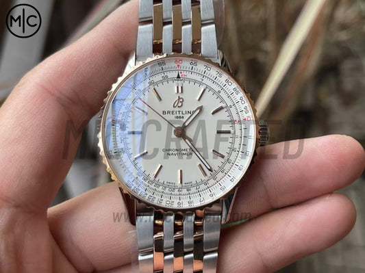 Navitimer Automatic 41mm SS/RG White Dial on SS/RG Bracelet – Premium Edition