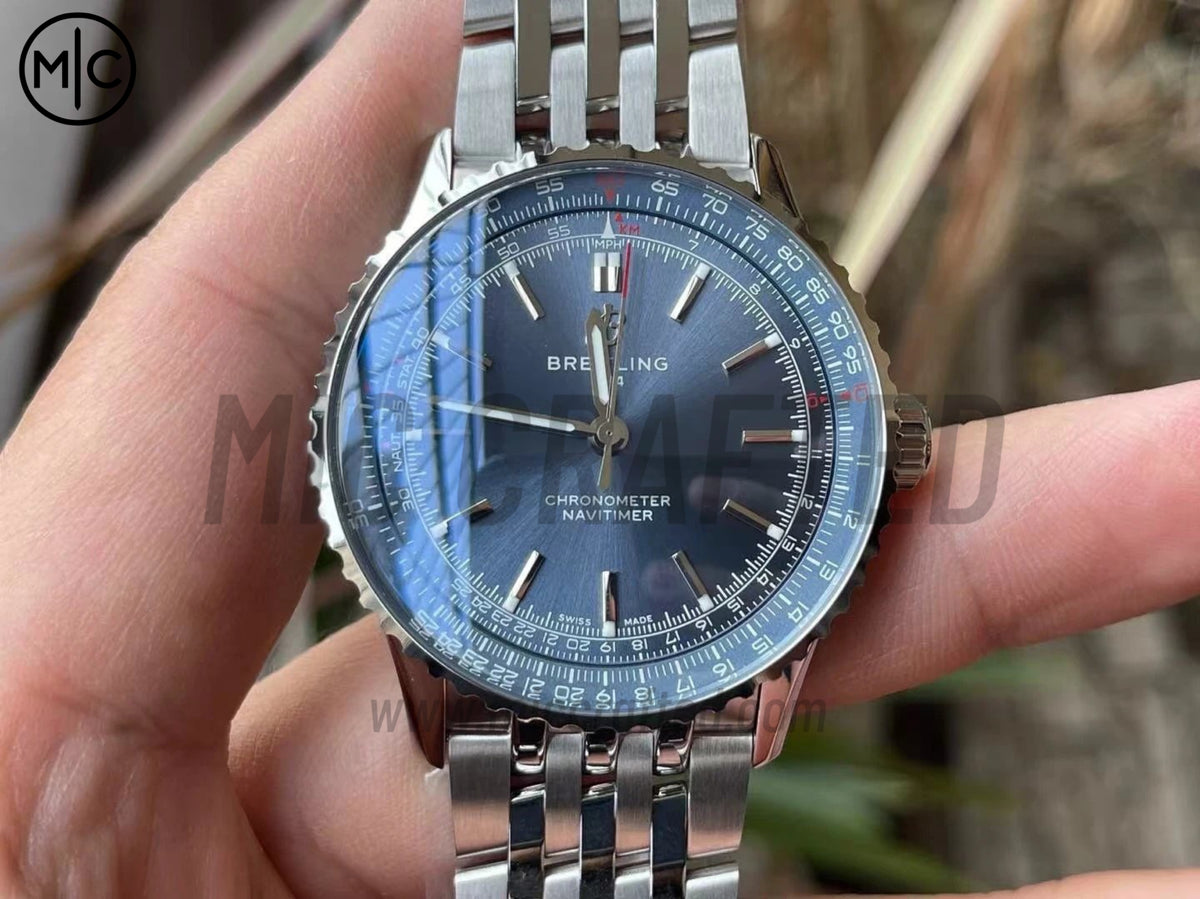 Navitimer Automatic 41mm SS 藍色錶盤配 SS 錶鏈 – Premium Edition