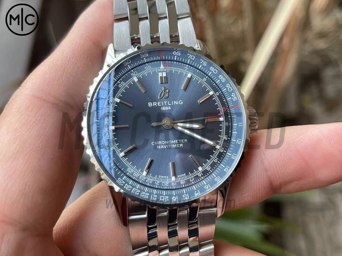 Navitimer Automatic 41mm SS 藍色錶盤配 SS 錶鏈 – Premium Edition