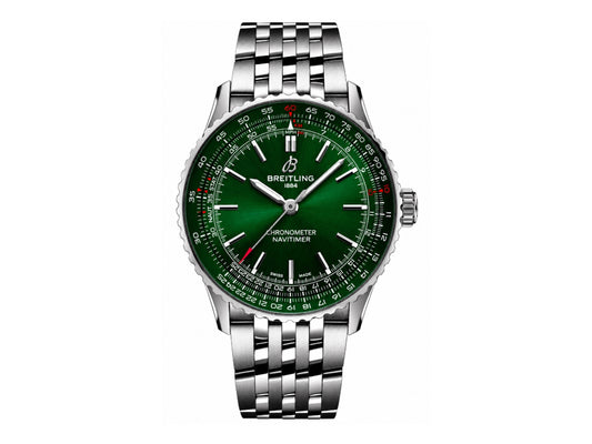 Navitimer Automatic 41mm SS Green Dial on SS Bracelet – Premium Edition