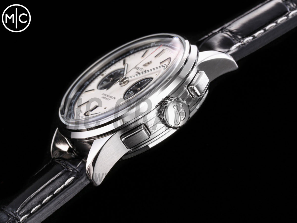 Premier B01 Chrono SS 42mm 白色/黑色錶盤配黑色皮革錶帶 – Premium Edition