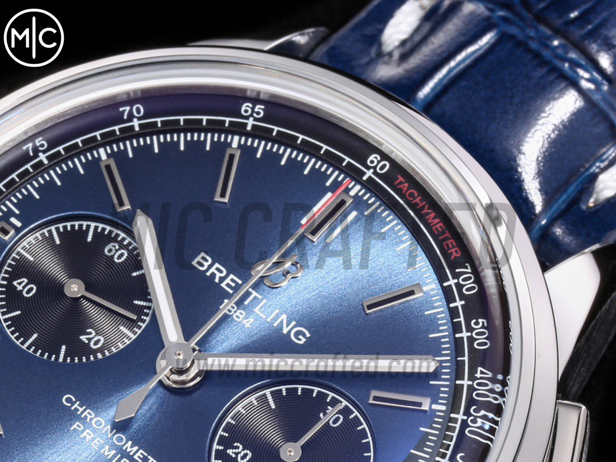 Premier B01 Chrono SS 42mm 藍色/黑色錶盤配藍色皮革錶帶 – Premium Edition
