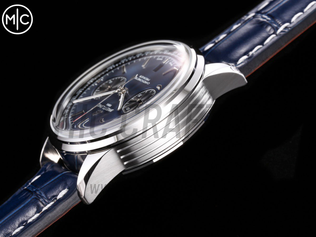 Premier B01 Chrono SS 42mm 藍色/黑色錶盤配藍色皮革錶帶 – Premium Edition