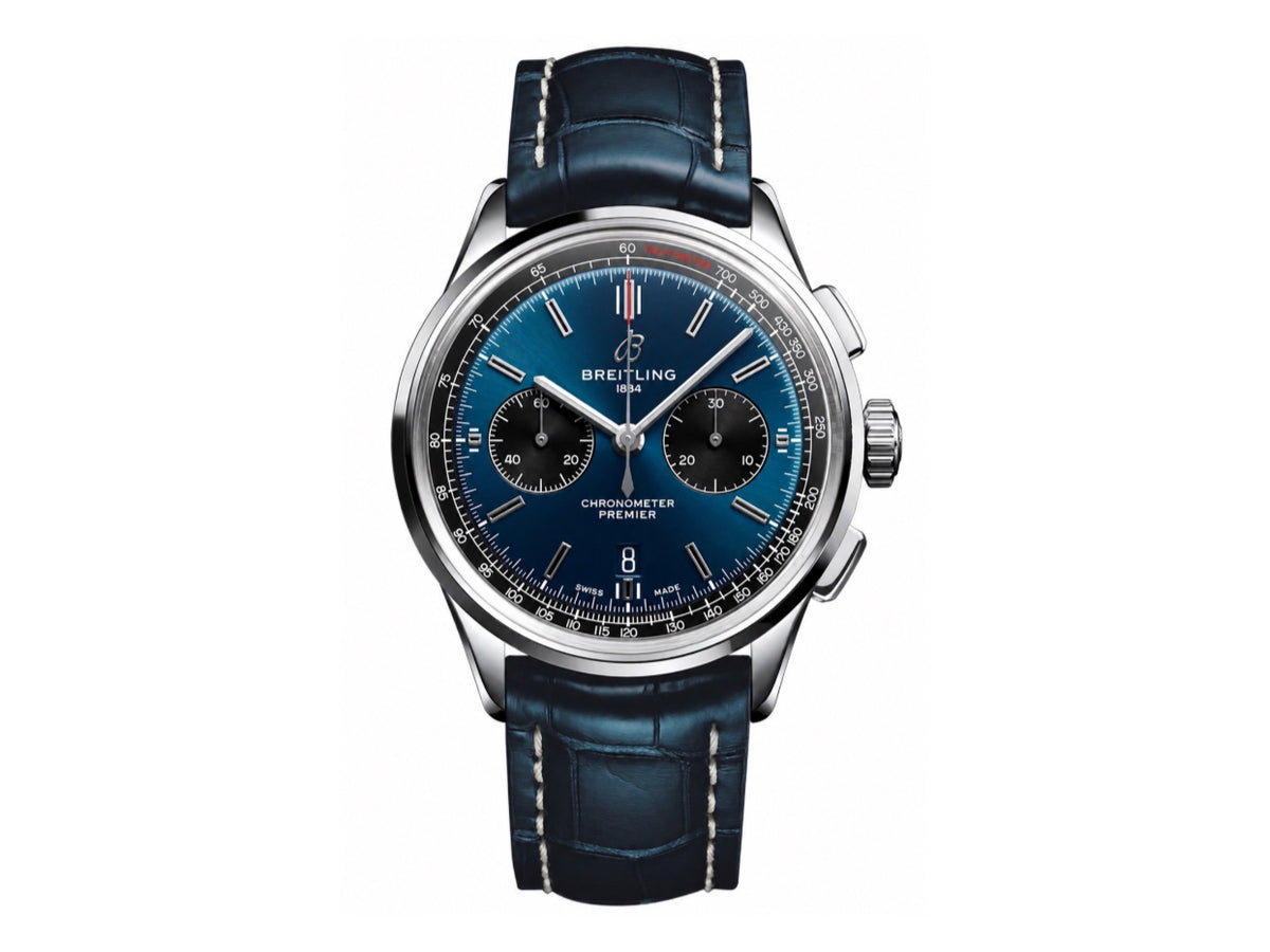 Premier B01 Chrono SS 42mm 藍色/黑色錶盤配藍色皮革錶帶 – Premium Edition