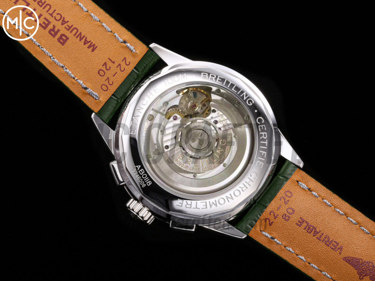 Premier B01 Chrono SS 42mm 綠色錶盤配綠色皮革錶帶 – Premium Edition