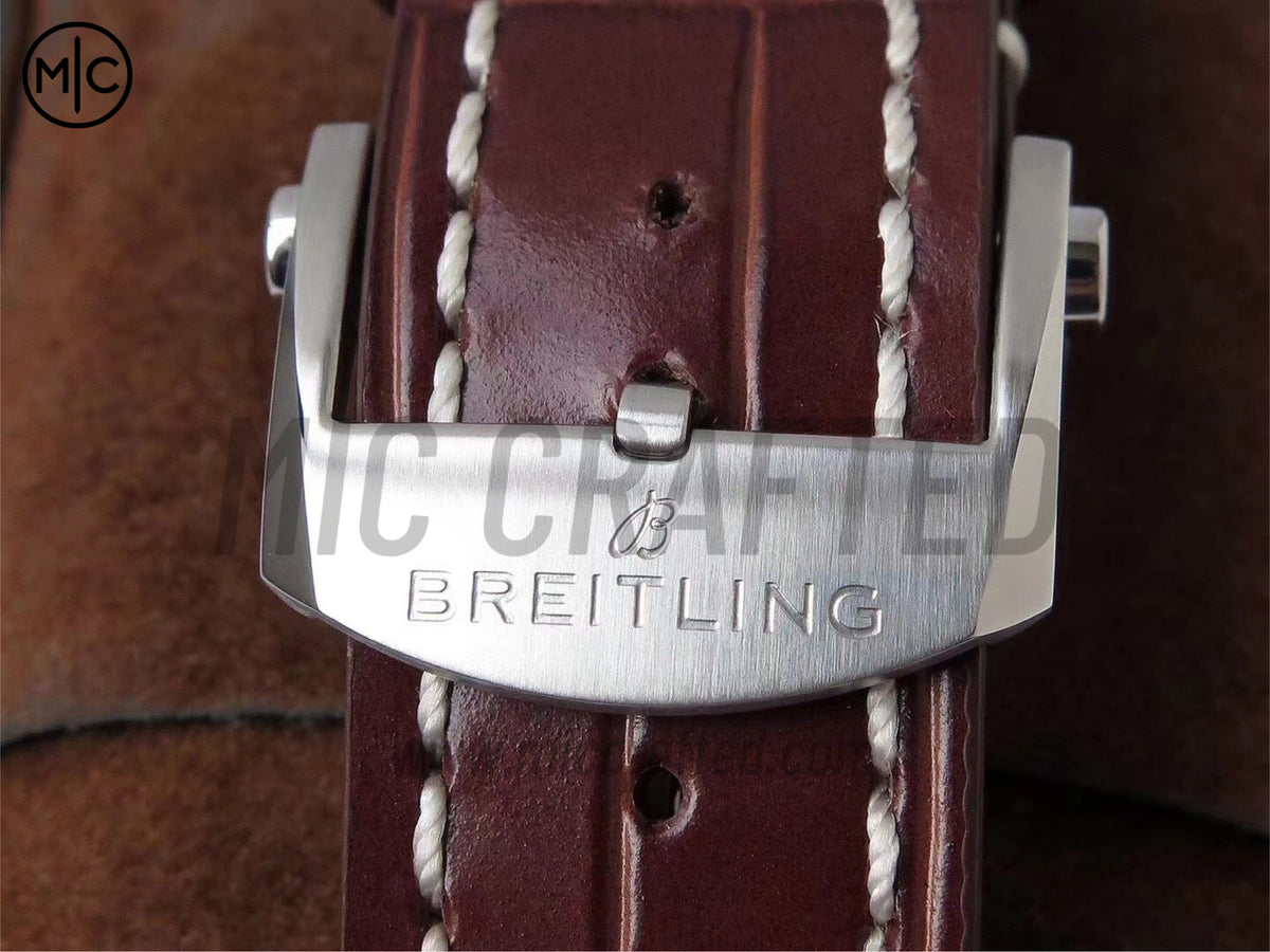 Premier Chronograph 42mm 不鏽鋼藍色錶面搭配棕色皮革錶帶 - 尊貴版
