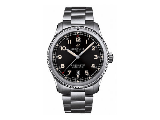 Aviator 8 41mm 黑色錶面搭配不鏽鋼錶鏈 - 尊貴版