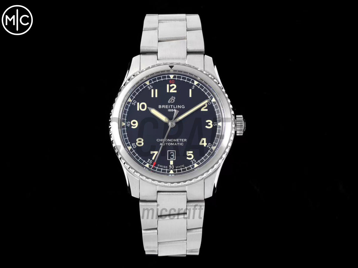 Aviator 8 41mm 黑色錶面搭配不鏽鋼錶鏈 - 尊貴版