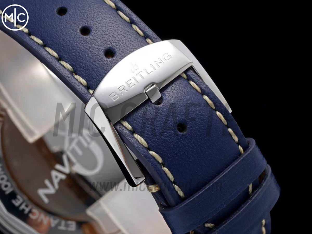 Aviator 8 41mm 藍色錶面搭配藍色皮革錶帶 - 尊貴版