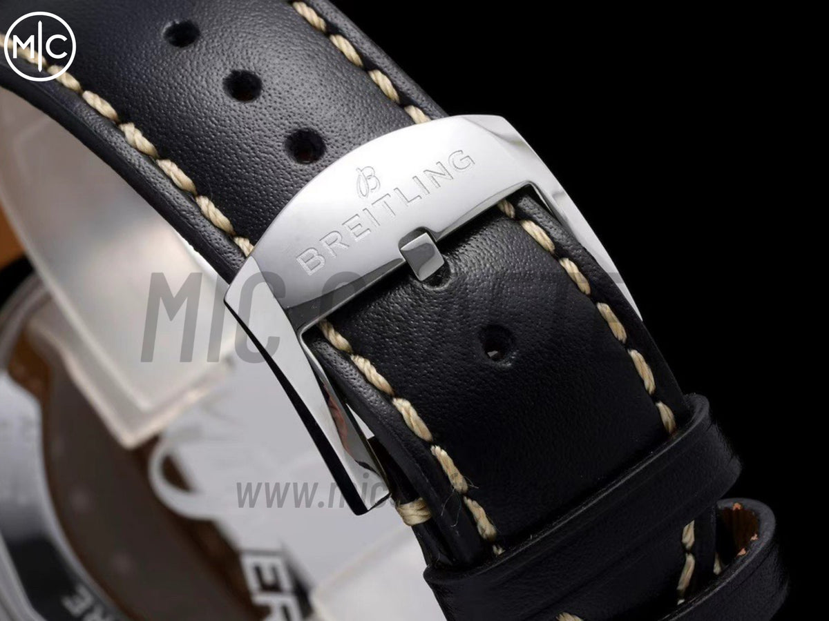 Aviator 8 41mm 黑色錶面搭配黑色皮革錶帶 - 尊貴版