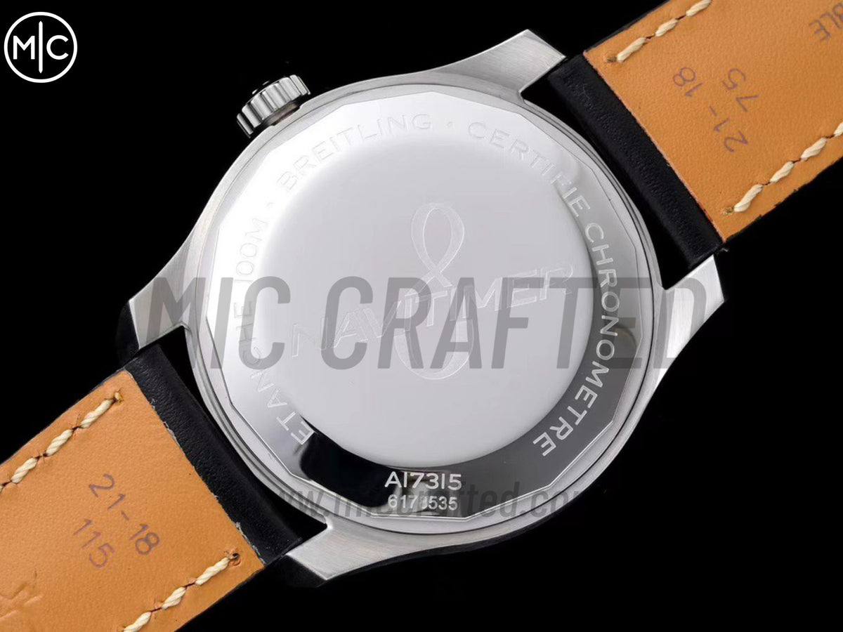 Aviator 8 41mm 黑色錶面搭配黑色皮革錶帶 - 尊貴版