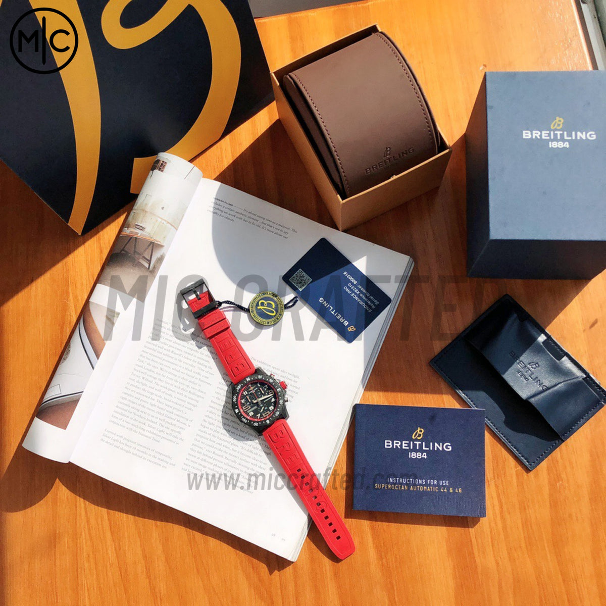 Professional Chronograph PVD Black Dial On Red Rubber Strap Swiss Quartz – Premium Edition