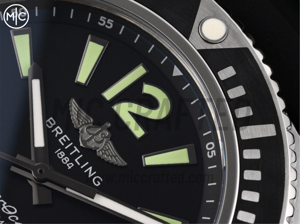 Superocean Automatic 44mm 不鏽鋼黑色錶面、黑色錶圈搭配黑色橡膠錶帶 - 尊貴版