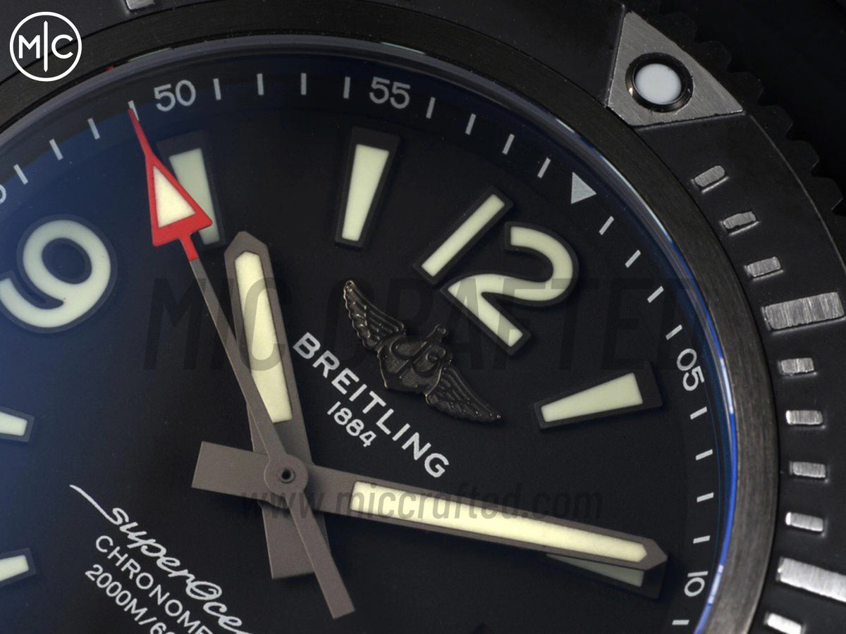 Superocean Automatic 46mm PVD 黑色錶面、黑色錶圈搭配黑色橡膠錶帶 - 尊貴版
