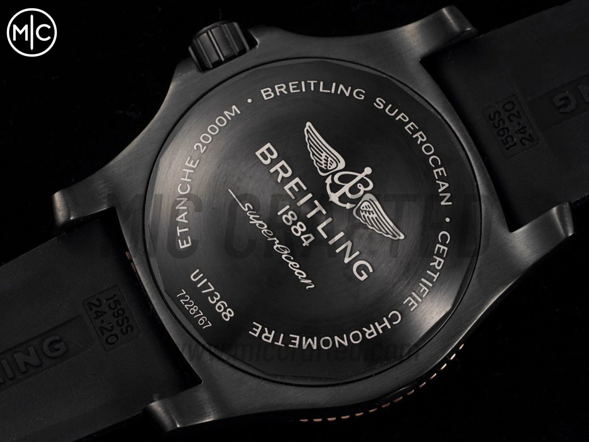 Superocean Automatic 46mm PVD 黑色錶面、玫瑰金錶圈搭配黑色橡膠錶帶 - 尊貴版