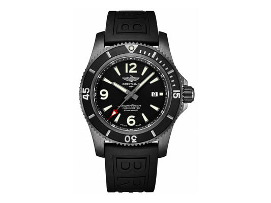 Superocean Automatic 46mm PVD Black Dial Black Bezel on Black Rubber Strap – Premium Edition